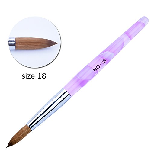 Ycyan 1Pcs Kolinsky Acrylic Nail Art Brush Pink Acrylic Handle Sable Brushes Professional Nail Tools (18)