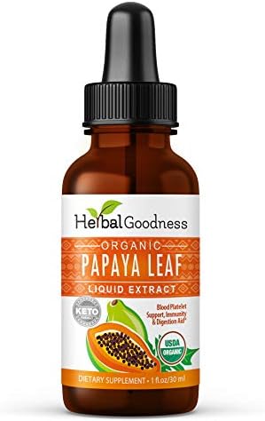 Papaya Leaf Extract Platelet Support - 15X Strength -Natural Blood Platelet Boost, Bone Marrow, Spleen Support, Immune, Digestion -Organic -1oz Liquid Extract - Herbal Goodness (1 btl)