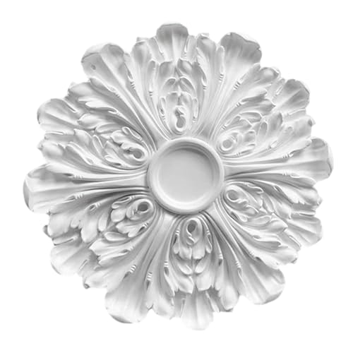 Rosetón de techo circular de 35 cm, placa decorativa ornamental para reformas de interior 7