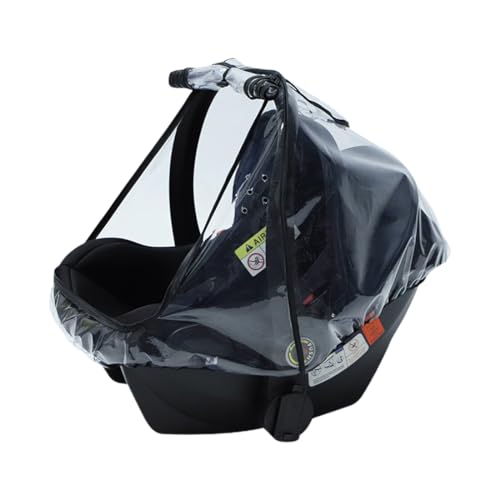 Protector de lluvia para silla de coche de bebé con buena circulación de aire, ventana de contacto que se puede cerrar y abertura para el asa de transporte - sin PVC