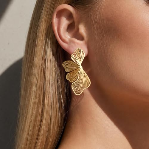 Ritach Gold Statement Earrings for Women - Chunky Gold Dangle Earrings Drop - image 3