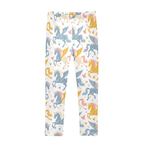 senya Girls Printed Leggings Yoga Pants Unicorns and Birds Pattern for Kids in 4t to 10 Years, 4T