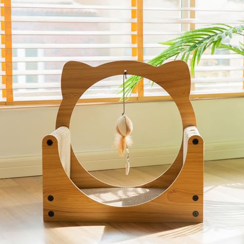 HOXSURY Cat Scratcher Couch, Cat Sofa, Cardboard Cat Scratcher Couch, Cat Scratcher Sofa Bed Cardboard Cat Bed, Cat Scratching Bed Cat Couches for Indoor Cats (U Shape)