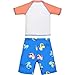 Boy Swim Trunks and Rash Guard Sets Sun Hat Skateboarding Dinosaur Print UPF 50+ Bathing Suit Swimwear