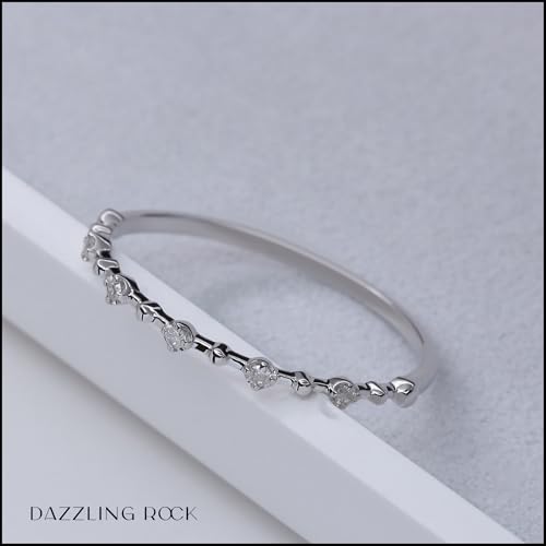 Dazzlingrock Collection 0.05 Cttw Round White Diamond Minimalist Vintage Style Stackable Wedding Band for Women in 925 Sterling Silver3