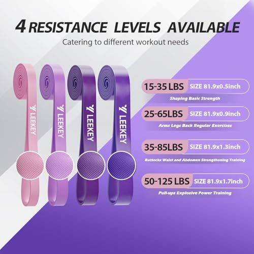Image of LEEKEY Resistance Bands, Exercise Bands with Handles,Pull Up Assist Bands - Band Set with Door Anchor - Bands for Working Out,Band for Men and Women Fitness Training,Home Workouts