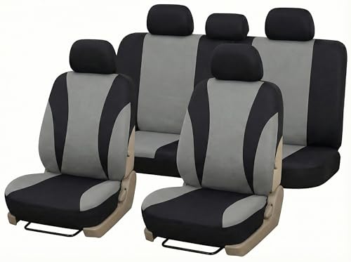 Auto Accessori Lupex Set Coprisedili Auto Universali LS06 Colore Grigio Anteriori e Posteriori in Poliestere Utilitaria No Suv