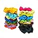 24 Pack Candy Color Cloth Scrunchies Women Elastic Hair Ties