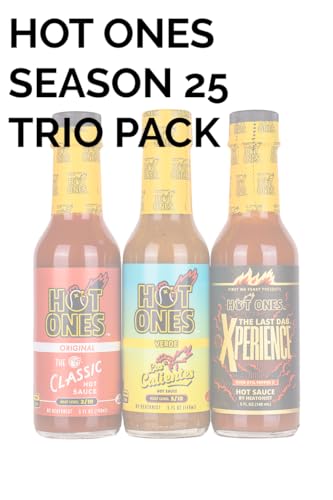 Hot Ones Hot Sauce Gift Set Season 25 Trio Pack Hot Sauce, Made With All Natural Ingredents, 5 fl oz Bottles (3-Pack)