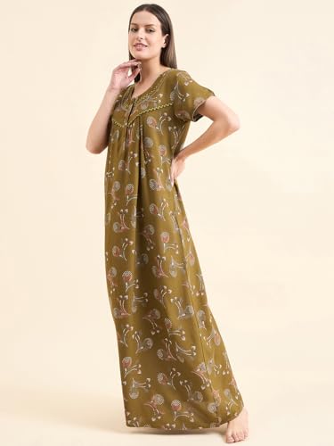 Image of Sweet Dreams Women's Cotton Maxi Casual Regular Night Dress