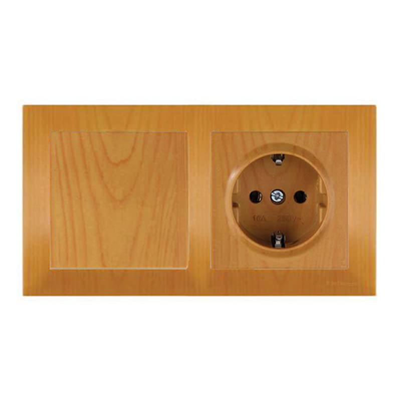 Mutlusan CANDELA Set – Schalter & Steckdose In Schwarz Matt, Unterputz, 2-fach Rahmen