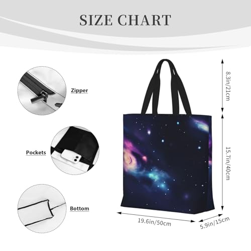 Universe Galaxy Space Print Women Reuseable Handbag, Grocery Bag Foldable For Shopping Travel Activity4