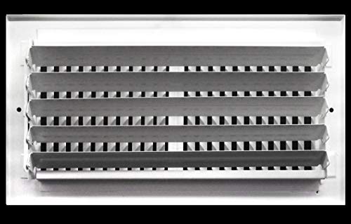 14"W X 8"H 2-Way-Flat Stamped Steel - Vent Cover - Grille Register - Sidewall Or Ceiling - High Airflow - White [Outer Dimensions: 15.75"W X 9.75"H] #TOP3