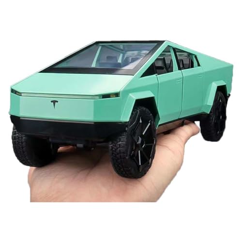Image of Tesla Cyber Truck with Motorcycle 1:32 Model Car Alloy Metal Pull Back Die-cast Car Metal Toy car with Openable Doors & Light Music Best Gifts Toys Kids【Colors as Per Stock】