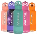 Coldest Sports Water Bottle with Straw Lid Vacuum Insulated Stainless Steel Metal Thermos Bottles Re