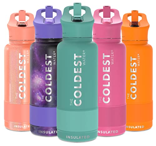Coldest Sports Water Bottle With Straw Lid Vacuum Insulated Stainless Steel Metal Thermos Bottles Reusable Leak Proof Flask For Sports Gym (32 Oz, Terraform Green) #TOP4