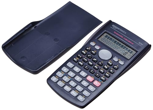 Image of Amazon Basics AB-82MS 240 Functions and 2-Line Display Scientific Calculator | 240 Function Scientific Calculator | 2-Line Large Display, Blue