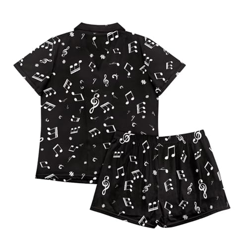 Image of Women's Short Sleeve Sleepwear Pajamas Nightwear with Pockets | skin-friendly breathable material resists pilling fading and deformation after repeated washing