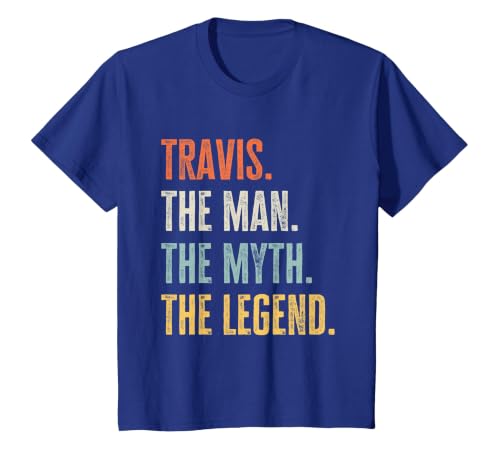 Travis The Best, Man Myth Legend, Funny Best Name Travis T-Shirt, Youth, Royal Blue, Small