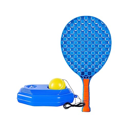 Tdoutop テニスラケット トレーナー リバウンドボール 練習器具 弾性ストリング 持ち運び便利 滑り止めハンドル 耐久性 初心者 子供 大人に適用, 青い