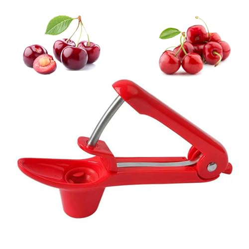Deshuesador de cerezas, descorazonador de cerezas, de acero inoxidable, descorazonador de cerezas, deshuesador de frutas, descorazonador de cerezas, descorazonador de cerezas (rojo)