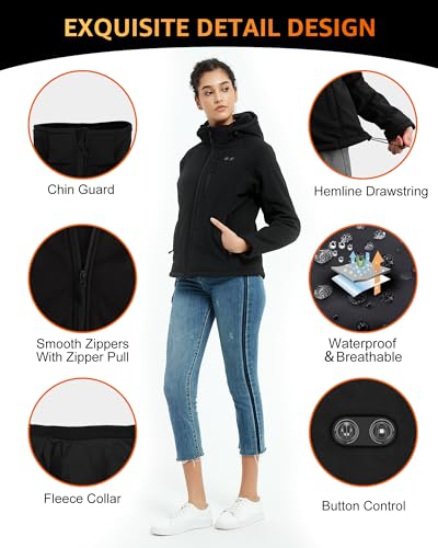 Lofinimo GD-P32+ Heated Jackets For Women With Battery Pack Included, Womens Heated Jacket For Hunting, Work, Heated Coat Hoodie Clothing thumb #6