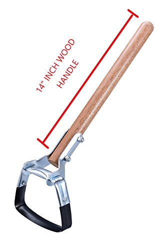 Arcadius Garden Oscillating Scuffle Cultivator Hoe with 14-Inch Wood Handle Mini Action Hoe - Garden Wiggle Hoe