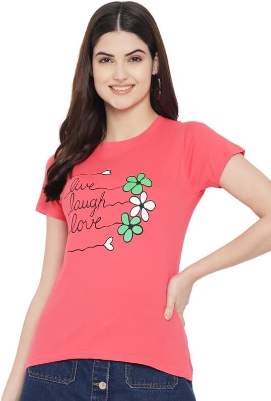 Preneum Women's Cotton Regular Fit Latest Graphic Stylish Printed Short Sleeves Casual T-Shirt || Trend & Style (Pack 3)