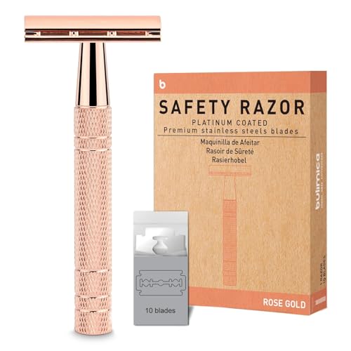 Shiny Rose Gold Safety Razor, Single Blade Razors for Women,