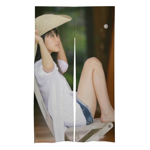 有村架? (74)のれん 暖簾 おしゃれ 和風玄関 間仕切り カーテン ロング 階段 廊下 リビング 脱衣所 お風呂 戸口 目隠し 遮光 プライバシー保護 ドア 仕切り 86x143cm