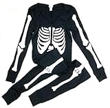 Victoria's Secret PINK One-Piece Thermal Pajama, Black, Cotton, Long Sleeve, Button Closure, Adult Women's Sleepwear (US, Alpha, Medium, Regular, Regular, Black/White)