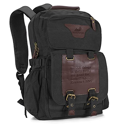 Mochila Masculina Feminina Escolar Grande Trilha Lona Notebook 17 polegadas (PRETO)…