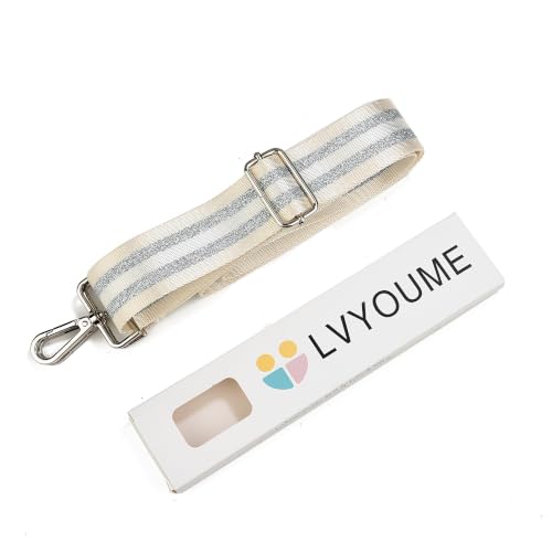 Image of LVYOUME Purse Strap Silver Hardware Wide Bag Straps Replacement Crossbody Adjustable Shoulder Strap for Purses