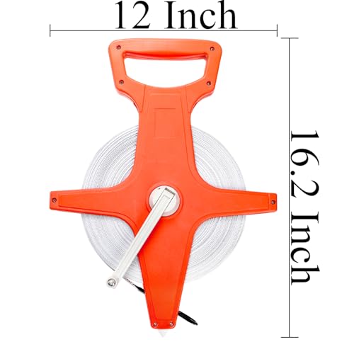 Coloch Open Reel Fiberglass Tape Measure, 330 Feet/100 Meters Yard Measuring Tape Dual Sided Reel Tape with Inch/Metric Scale Retractable Long Tape Measure for Engineer, Yard, Field,Christmas Gift