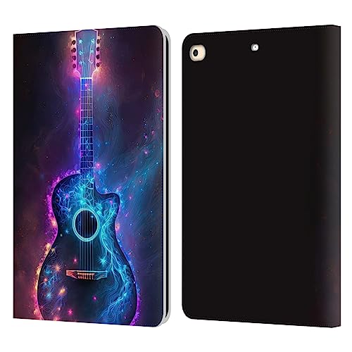 Étui portefeuille en cuir Wumples pour iPad 9.7 2017 et 2018 motif guitare arts cosmiques