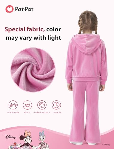 Image of Disney Frozen Princess Minnie Stitch Girl Clothes Long Sleeve Knot Front Sweatshirt Flare Pants Fall 2 Piece Outfit 2-9Y
