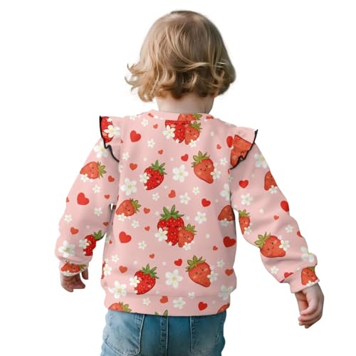 Youth Girls Fashion Ruffle Shirts Long Sleeve Crewneck Tops Stretchy Vintage Soft Blouses Lounge Wear for Child2