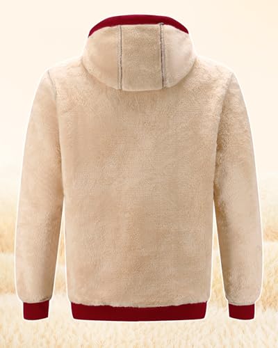 Men's Sherpa Lined Hoodie Winter Fleece Warm Pullover Casual Long Sleeve Hooded Sweatshirts2