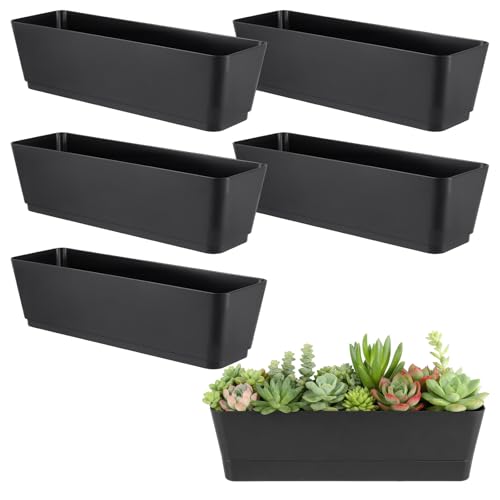 MUKSUET 6 Pack 12 Inch Window Box Planter, 30.5cm Plastic Pl