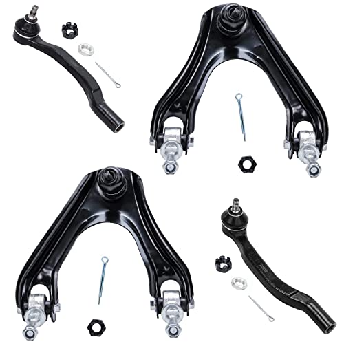 Image of Detroit Axle - Front Upper Control Arms & Ball Joints and Outer Tie Rods Replacement for 1994-97 Honda Accord 1995-97 Odyssey 1997-99 Acura CL 1996-99 Isuzu Oasis - 4pc Set