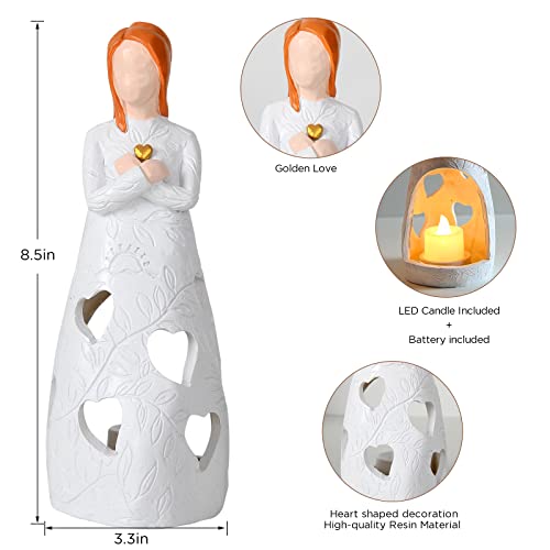 Mom Gifts Women Memorial Gifts - Angel Figurines Grandma Birthday Gift Tealight Candle Holder, Sympathy Gifts For Loss Of Loved One,Candle, Bereavement, Grief, Funeral, Remembrance, Memory Home Gift #TOP1