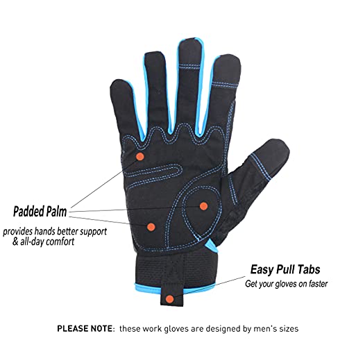 image for HANDLANDY Work Gloves Men & Women, Utility Mechanic Working Gloves Tou