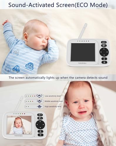 HelloBaby HB2438 Closed-RF Video Baby Monitor — 3.2" Screen, Night Vision, 14-Hour Battery — view 5