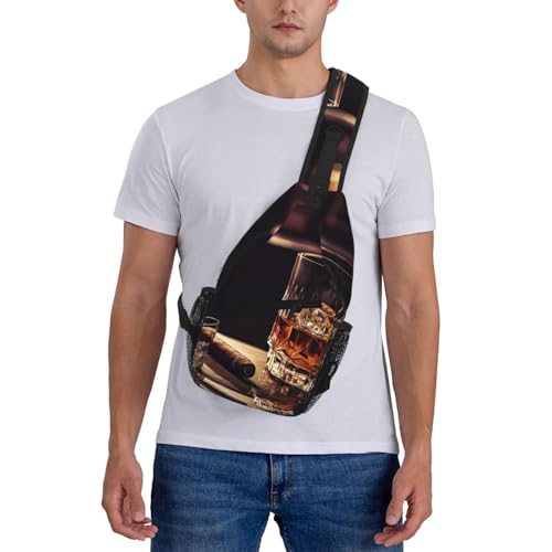 Bolso bandolera whisky y cigarro negro para senderismo miniatura 2