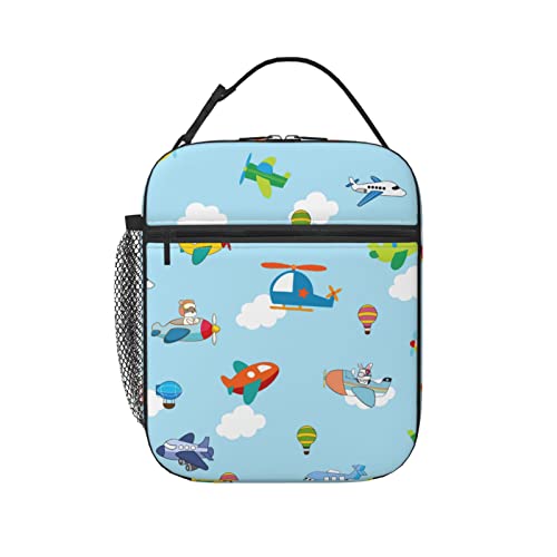Cuesr Airplane Lunch Box Kids Boys Insulated Cooler Thermal Cute Lunch Bag Tote For School #TOP4