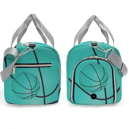 Personalized basketball Aqua Customized Handbag Travel Bag, Unisex Portable Travel Bag, Sports and Fitness Duffel Bag, Short Trip Storage Bag3