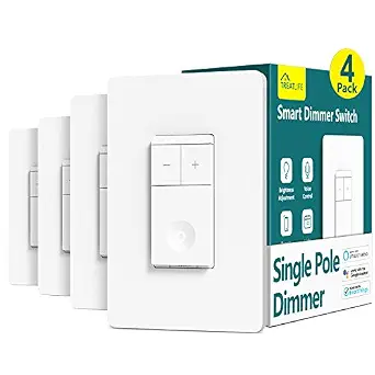 Treatlife Smart Dimmer Switch 4 Pack, Single Pole Wi-Fi Light Switch Compatible with Alexa and Google Assistant