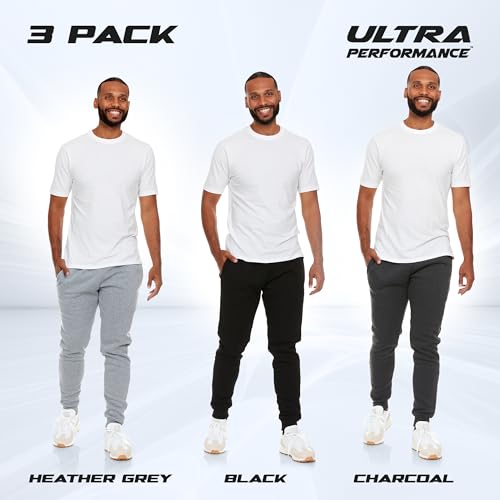 Ultra Performance 3 Pack Mens Joggers Mens Athletic Sweatpants with Pockets for Men, Small - 3X - Image 3