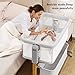 Baby Bassinet Bedside Sleeper, 3-in-1 Rocking Bassinet for Baby with 6-Level Height Adjustable, 4 Wheels & Breathable Mesh Walls, Portable Bedside Bassinet with Mattress for Newborn