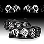 AmeriLite Black Replacement Headlights LED Halo Set for 02-03 Maxima - Passenger and Driver Side